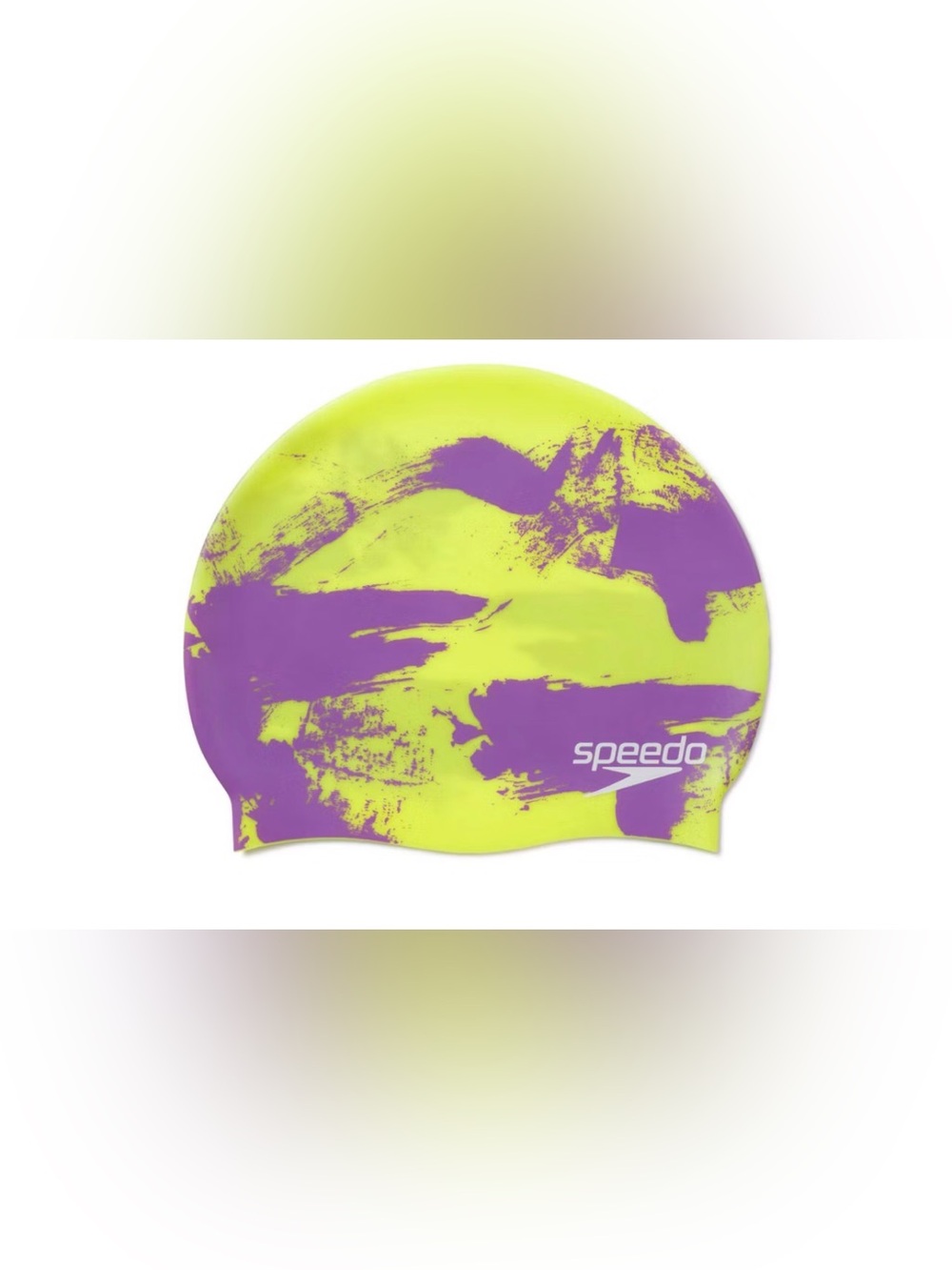 Speedo Neon Yellow and Purple Silicone Swim Cap